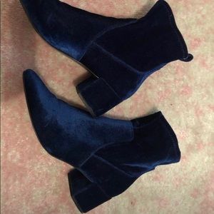 Blue Velvet Boots